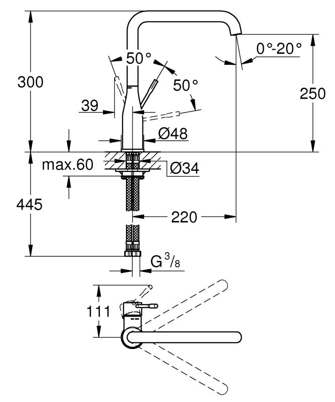 Змішувач для кухні Grohe Essence New (30269000)