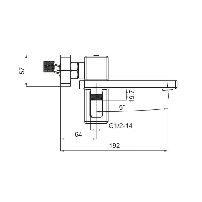 Змішувач для ванни з коротким виливом Koer KB-41009-01 (Колір хром) (KR3502)