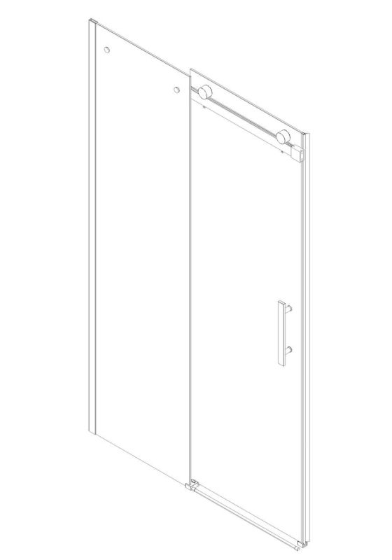 Двері в нішу Koer SR SD01-120x200-TR-02 прозоре скло Easy Clean 8мм, нікель (KR5379)