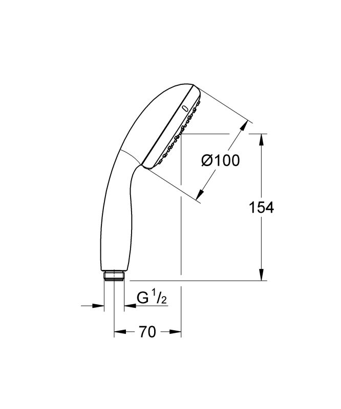 Ручний душ, 1 режим струменю Grohe New Tempesta Classic (27852001)