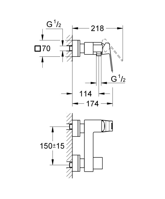 Змішувач для душу Grohe Eurocube (23145000)