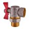 Кран з американкою кутовий, Waterpro WP400-20FMW-L - 3/4" ручка "метелик" червона (WP2896)