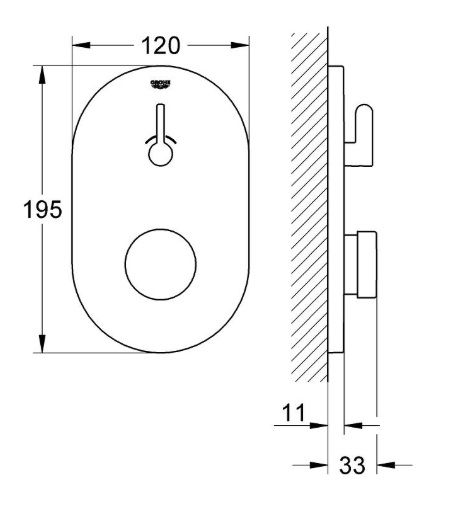 Автоматичний нажимний змішувач для душу із змішуванням Grohe Eurosmart Cosmopolitan T (36321000)