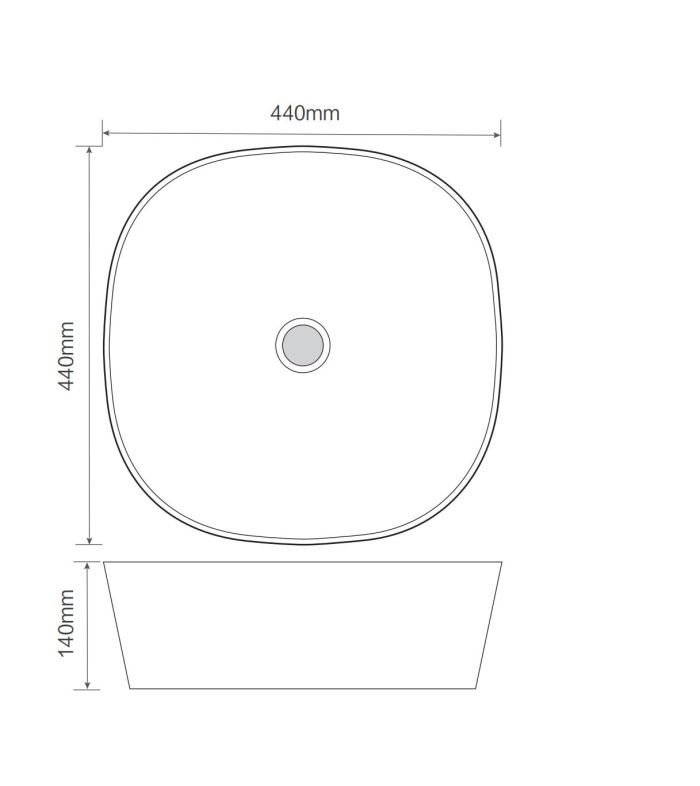 Раковина накладна Mixxus Premium DIVERSE-0106 BLACK 440х440х140mm (MP6538)