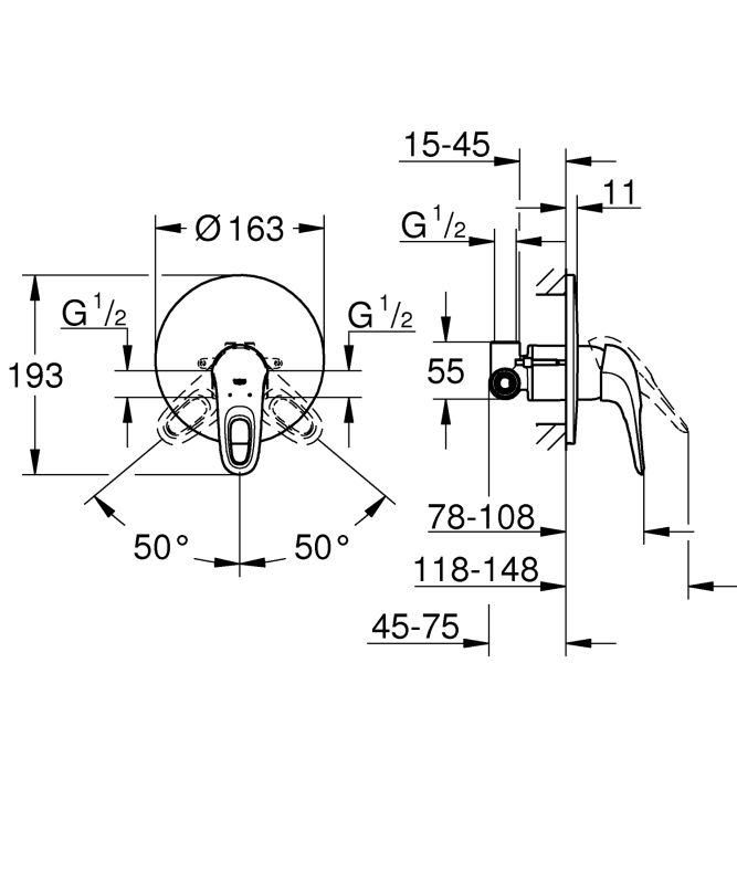 Змішувач для душу Grohe Eurostyle (33635003)