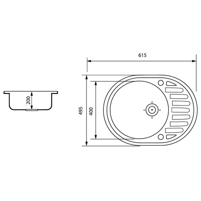 Мийка кухонна Zerix ZS-6250R-03 Чорна (ZX4548)