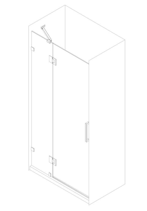 Двері в нішу Koer SR SD04-120x200-TR-07 прозоре скло Easy Clean 10мм, графіт (KR5388)