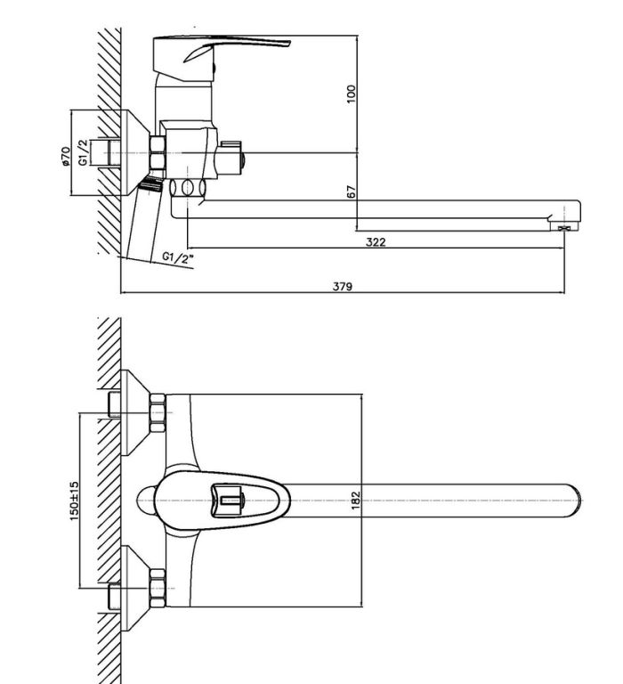 Змішувач для ванни Haiba Xide 006 (HB0401)