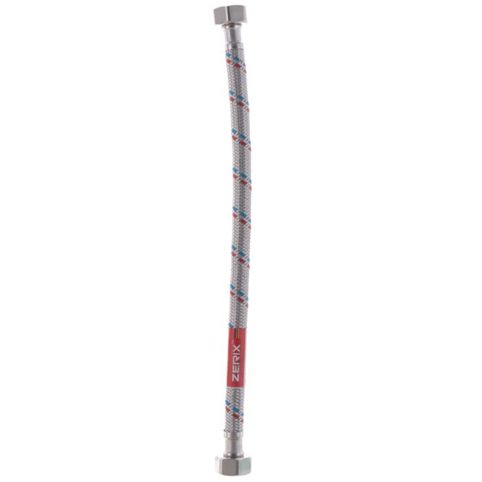 Гнучкий шланг для підключення води гайка 1/2'' - гайка 1/2'' (30 см) Zerix (ZX1549)