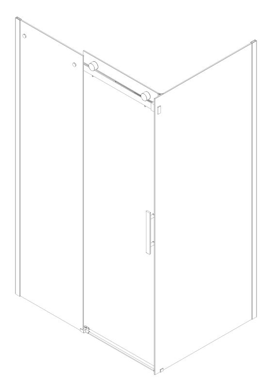 Бічна стінка до кабіни Koer SR SW01-90x200-TR-01 прозоре скло Easy Clean 8мм, хром (KR5381)