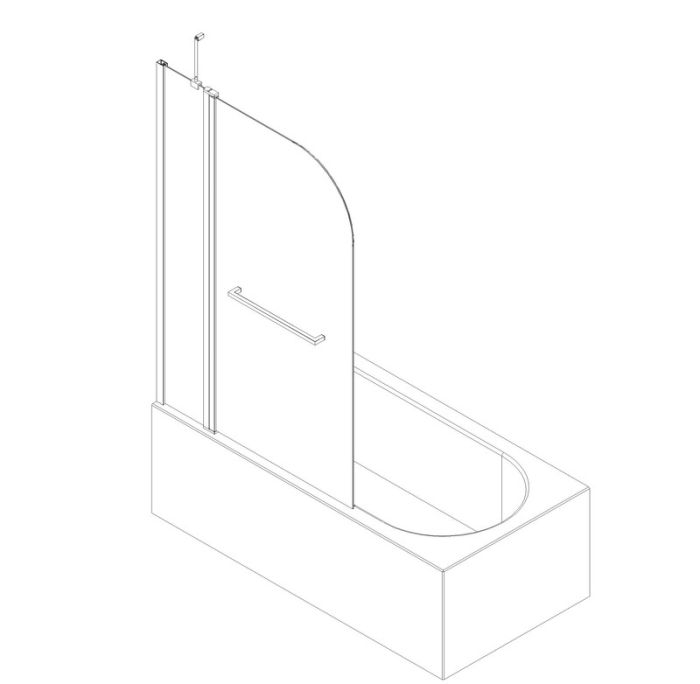 Шторки скляні на ванну Koer SR BS04-95x140-TR-01 прозоре скло 6мм, хром (KR5403)