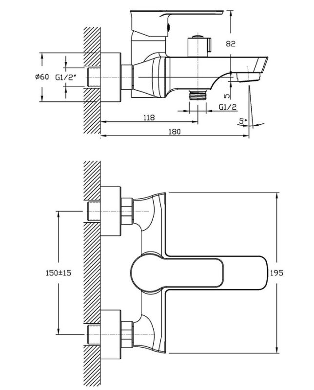 Змішувач для ванни Haiba Houston 009 (HB0775)