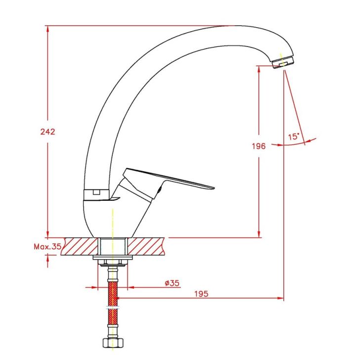 Змішувач для кухні Haiba Nikas 777 (HB0870)