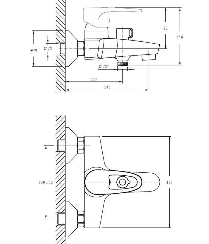 Змішувач для ванни Haiba Ceba 009 (HB0828)