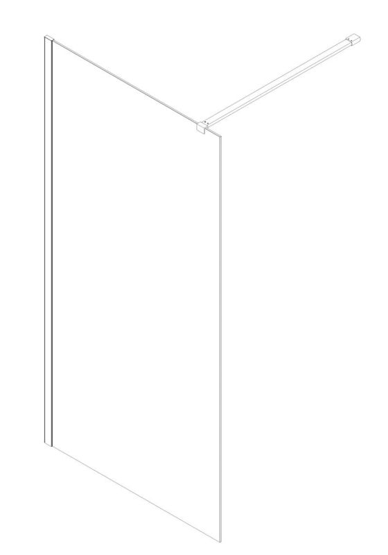 Душова перегородка Koer SR SP01-100x200-TR-01 Walk-In прозоре скло Easy Clean 8мм, хром (KR5393)