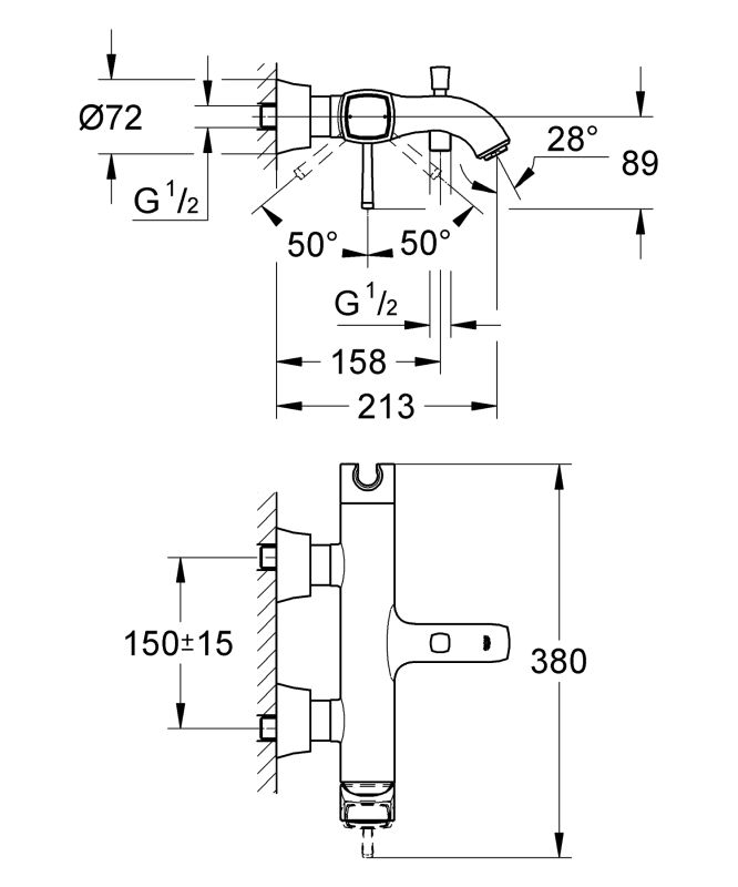 Змішувач для ванни Grohe Grandera (23317000)