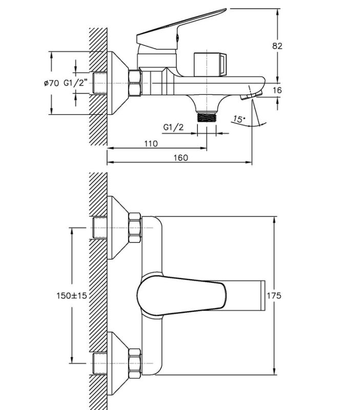 Змішувач для ванни Haiba Nikas 009 (HB0886)