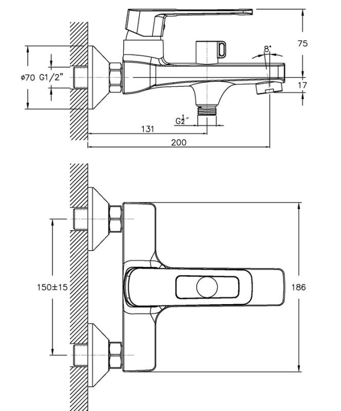 Змішувач для ванни Haiba Enio 009 (HB0885)