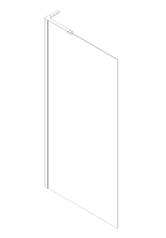 Душова перегородка Koer SR SP02-100x200-TR-01 Walk-In прозоре скло Easy Clean 8мм, хром (KR5395)