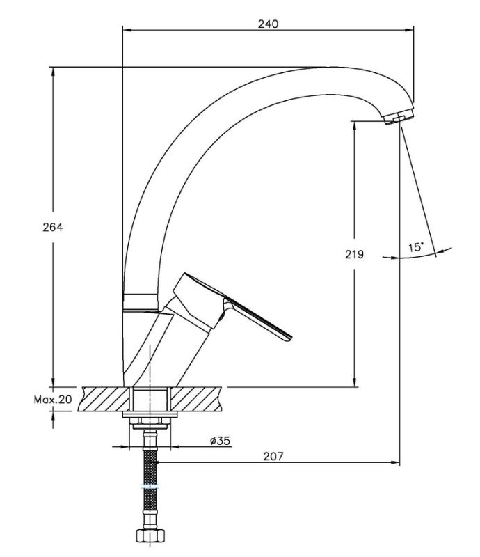 Змішувач для кухні Haiba Marco 777 (HB0861)