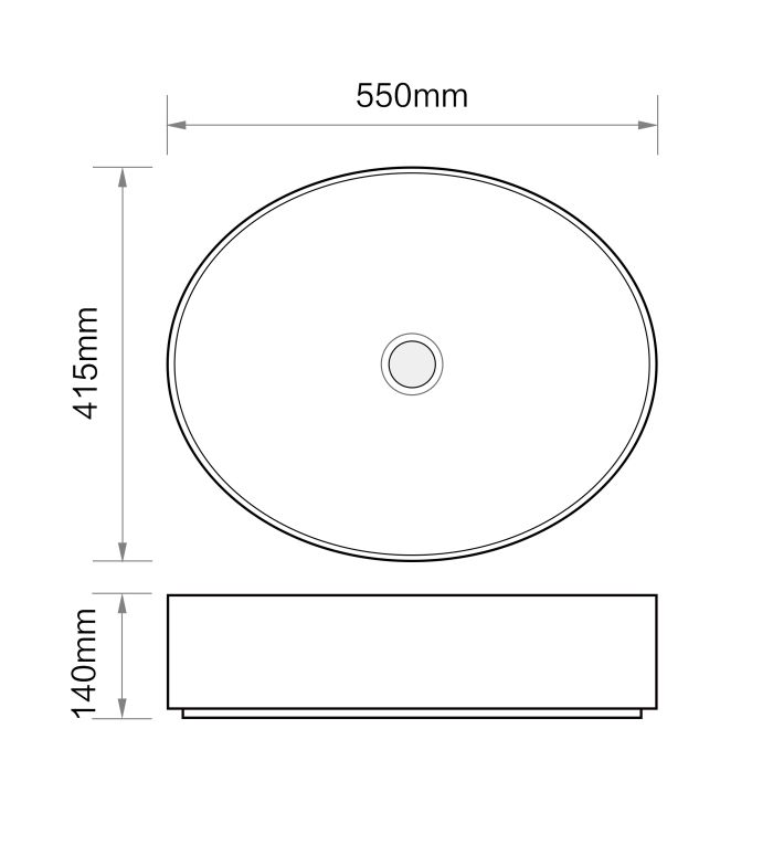 Раковина накладна MIXXUS PREMIUM ELLIPSE-0104 MARBLE 550х415х140mm (MP6554)