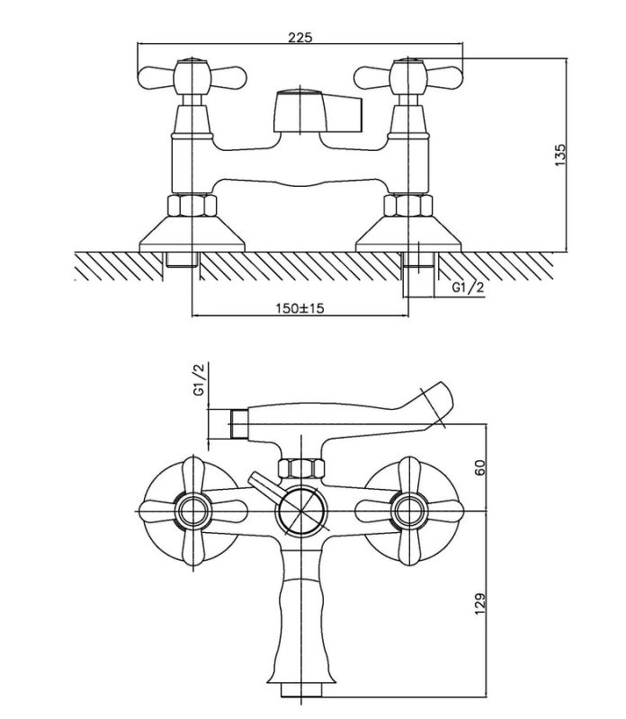 Змішувач для ванни Haiba Dominox 142 (HB0905)