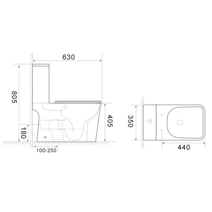 Бачок до унітазу-компакту Mixxus Wave-0404-R Tank 630х350х805 зі зливною арматурою (MI8335)