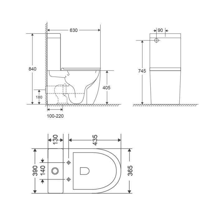 Бачок до унітазу-компакту Mixxus Premium Ellipse-0401-T1 Tank 630х390х840 зі зливною арматурою (MI8317)