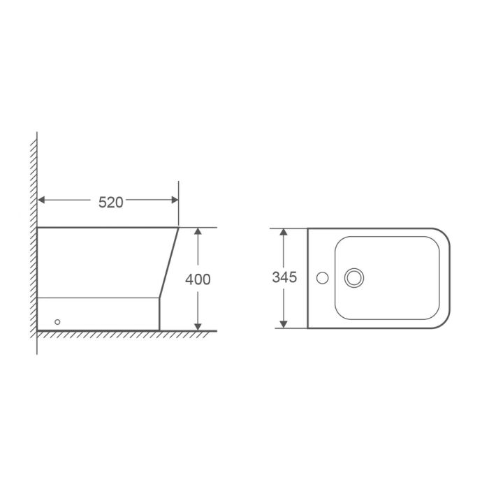 Біде підлогове Mixxus Premium STYLE-0601 520х345х395mm (MP6603)