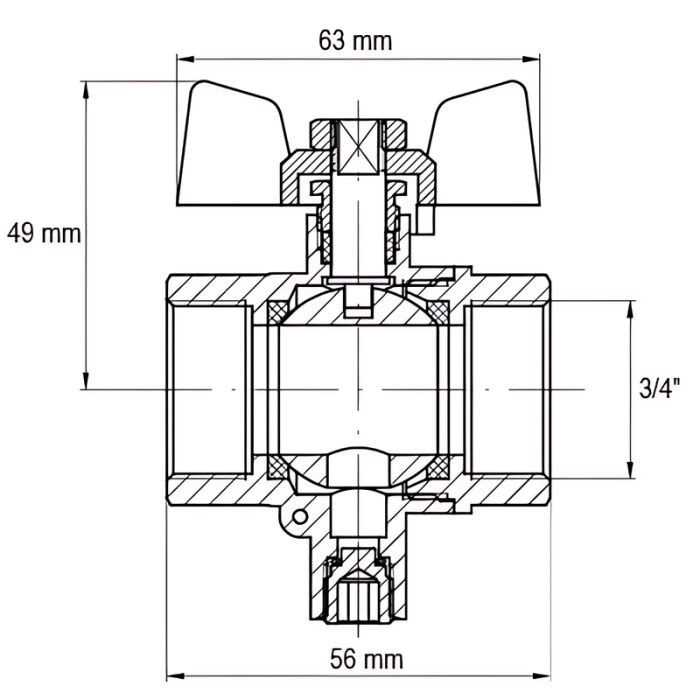 Кран ГГМ для підключення датчика температури Koer KR.230 - 3/4" (KR3068)
