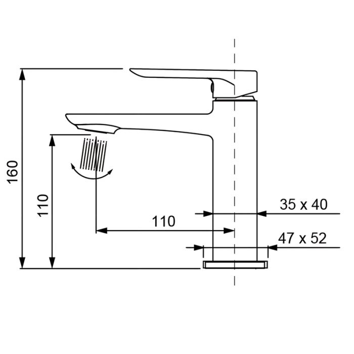 Змішувач для умивальника Koer KB-10028-01 (KR5289)