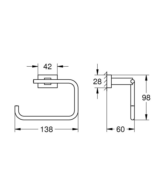 Тримач для туалетного паперу Grohe Essentials Cube New (40507001)