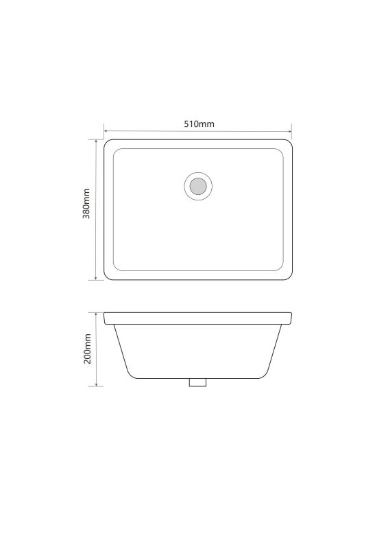 Раковина врізна під стільницю MIXXUS PREMIUM STYLE-1701 510х380х200mm з переливом (MP6567)