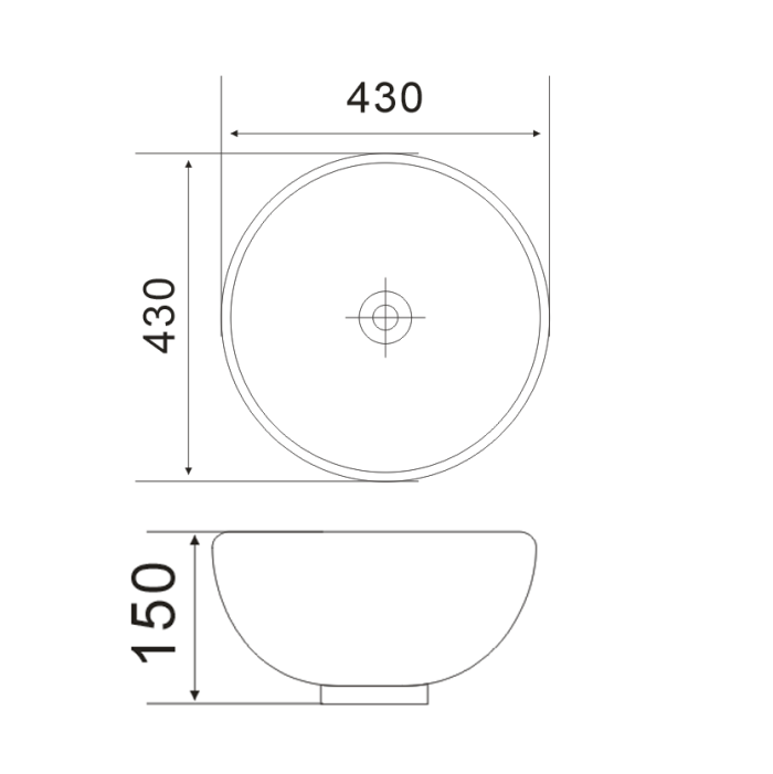 Раковина накладна Mixxus Premium ELLIPSE-0205 430х430х150mm з переливом (MP6530)