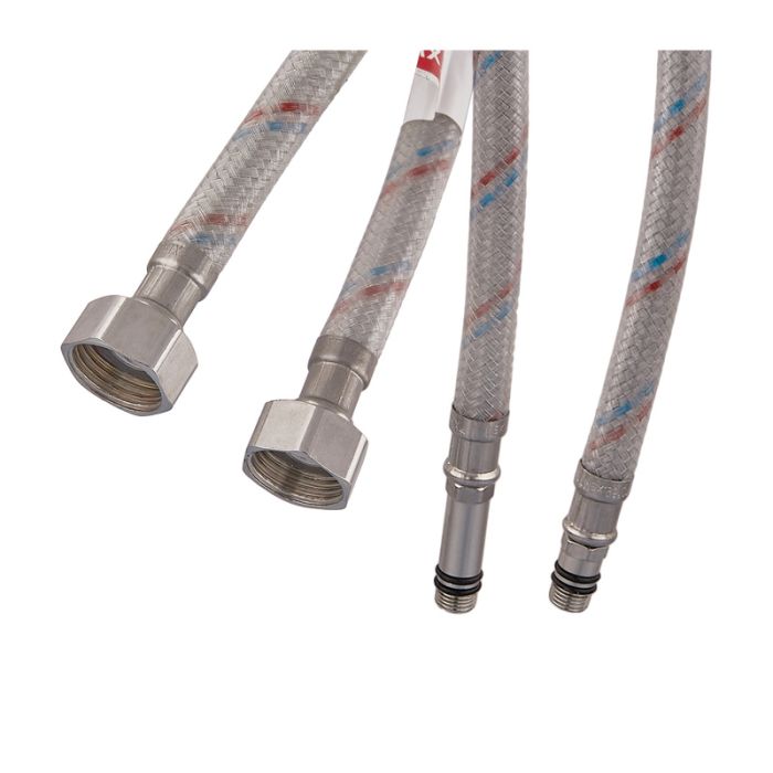 Гнучкі шланги для змішувача гайка 1/2'' - Штуцер M10 (120 см) 2 шт (силик. оболонка) Zerix (ZX3033)