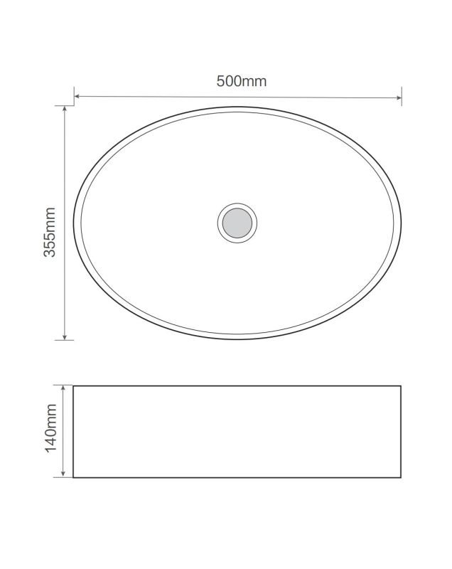Раковина накладна Mixxus Premium BEVEL-0106 500х355х140mm (MP6546)