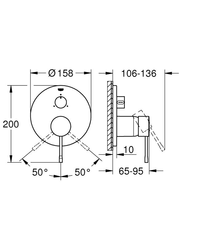 Змішувач прихованого монтажу на 3 споживача Grohe Essence New (24092001)