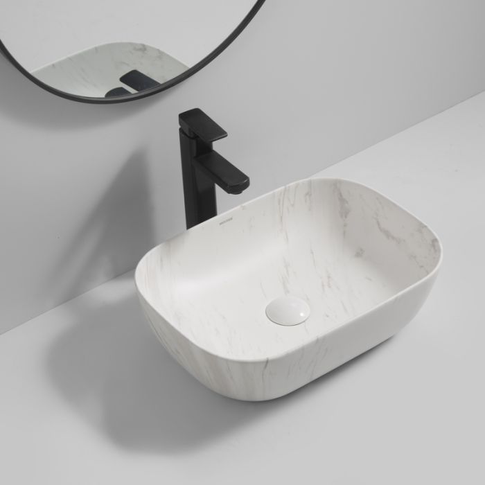 Раковина накладна Mixxus Premium DIVERSE-0112 MARBLE 455х325х135mm (MP6543)