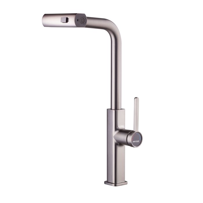Змішувач для кухні з висувним виливом Mixxus Premium HAMMER 014 GRAPHITE (MI6955)