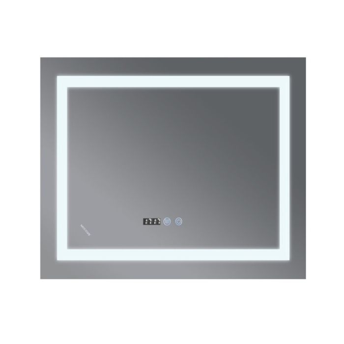 Дзеркало Mixxus WARM MR02-80x80 з Led Touch, Anti-fog, димером, регулятором яскравості, годинником (MI6934)