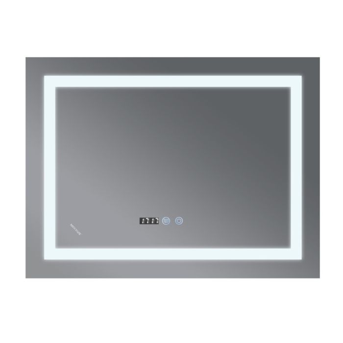 Дзеркало Mixxus WARM MR02-70x50 з Led Touch, Anti-fog, димером, регулятором яскравості, годинником (MI6668)