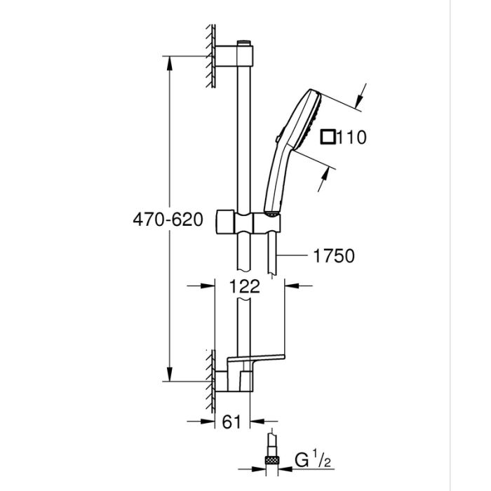 Комплект змішувачів для ванни Grohe Cubeo (UA125246M)