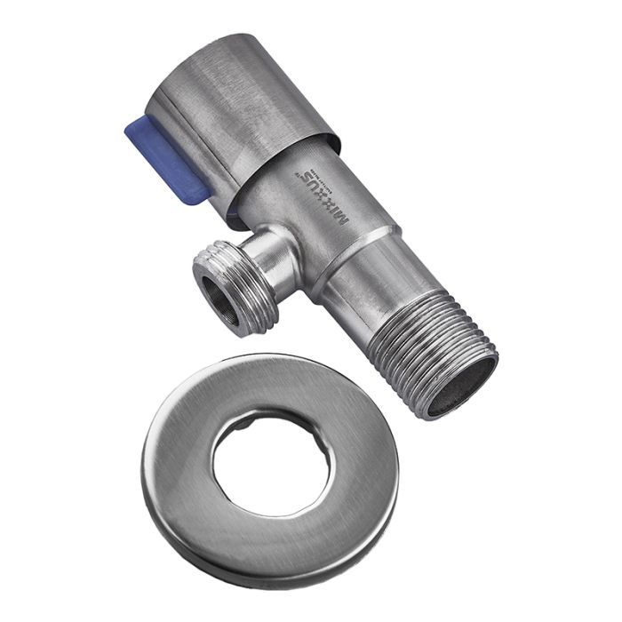 Кран для підключення сантехприладів Mixxus VAL-01-1/2x1/2 з нерж.ст. SUS304 (синій) (MI6117)