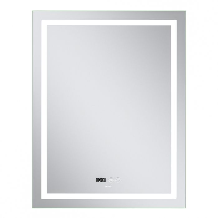 Дзеркало Mixxus Premium FLASH MR21-60x80 з Led Touch, Anti-fog, димером, регулятором яскравості, годинником (MP6617)