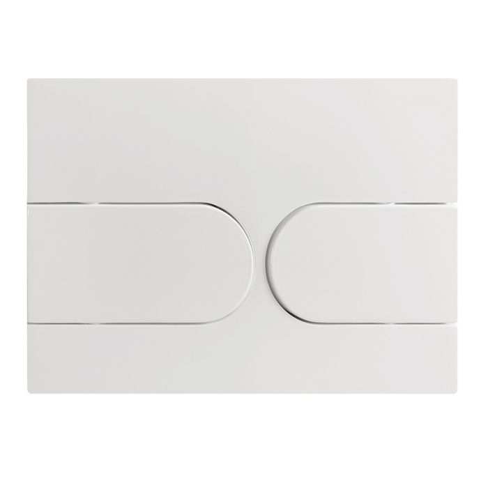Панель змиву Koer KT-0604-03 240x160x10mm пластикова, кнопка закруглена (колір білий) (KR5322)
