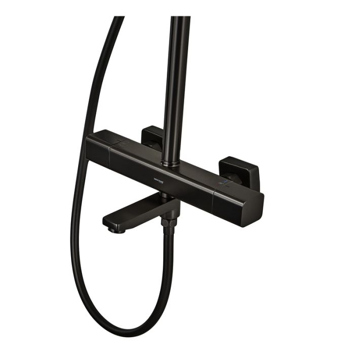 Душова колона Mixxus Premium VIRGO 009-J BLACK з термостатичним змішувачем,3 функції (MI6646)