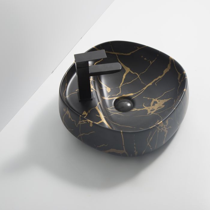 Раковина накладна MIXXUS PREMIUM WAVE-0201 MARBLE 430х430х150mm з отвором під змішувач (MP6536)
