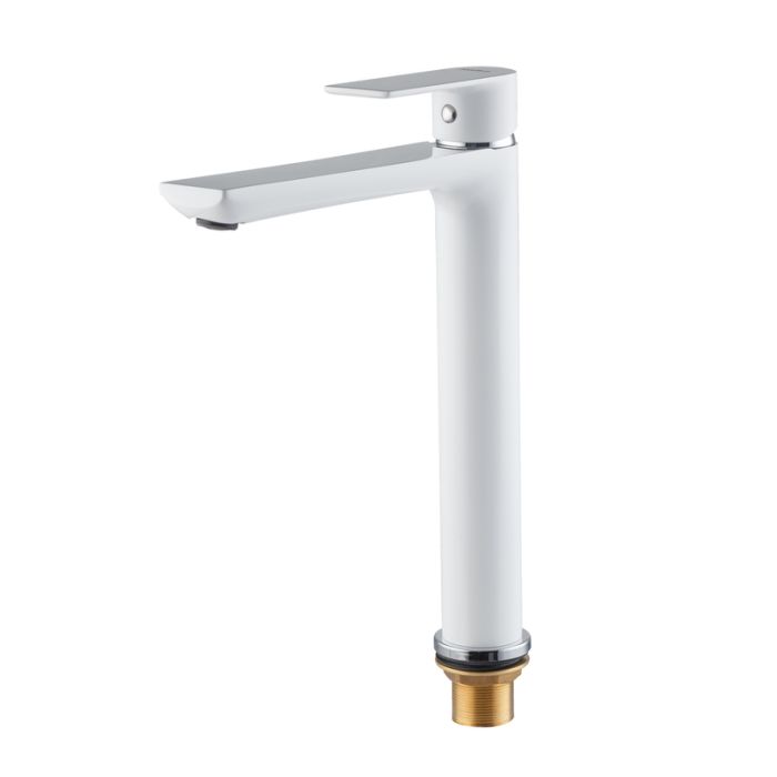 Змішувач для умивальника HAIBA ALEX 001 HIGH WHITE-CHROME (HB9564)