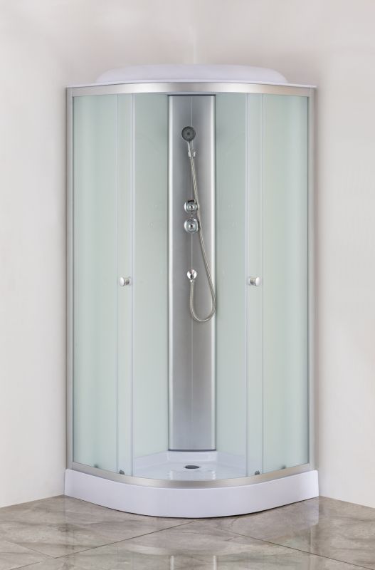 Бокс душовий без гідромасажу Mixxus STRONG SB02-90x90x215-FB SATIN з низьким піддоном (MI6886)