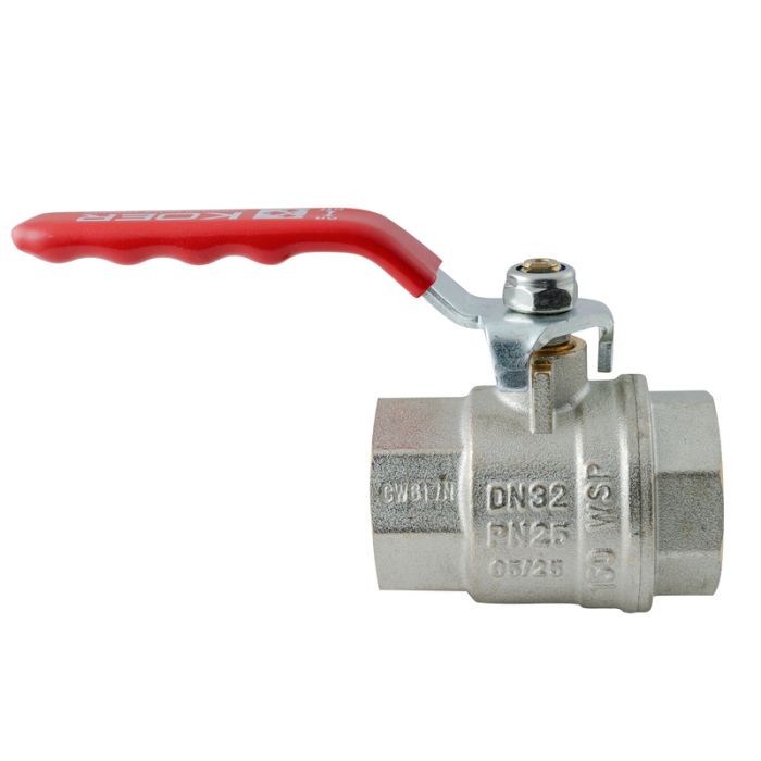 Кран кульовий ГГВ Koer Extreme KE.214-32 - 1 1/4" FF ручка "важіль" червона (KR5747)